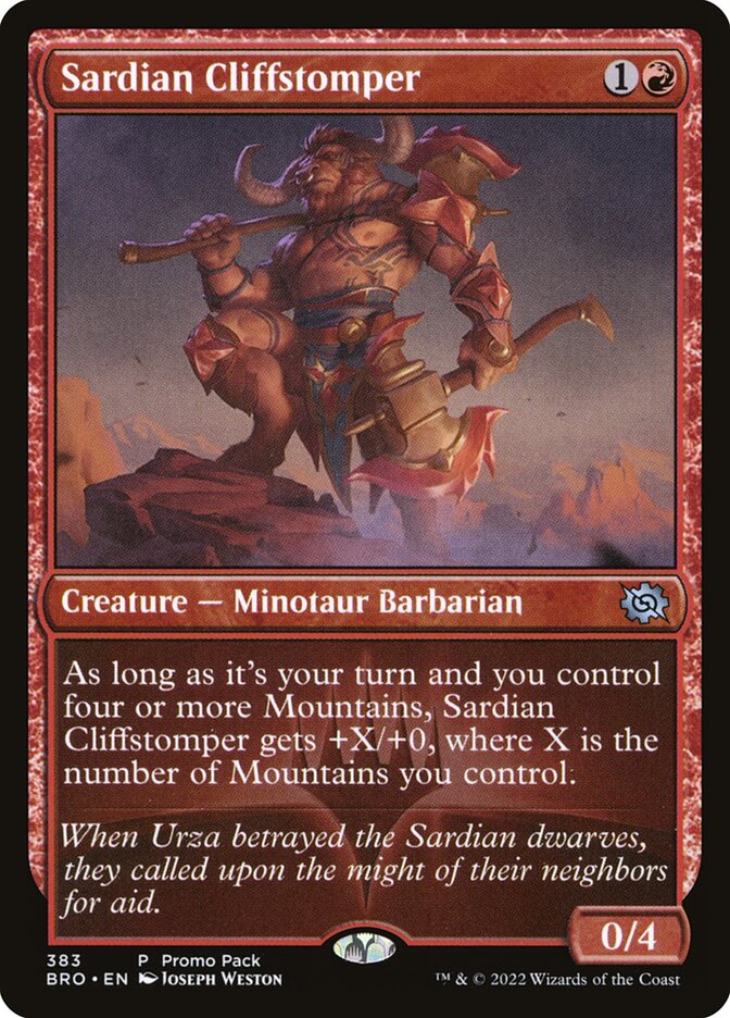 Sardian Cliffstomper card front