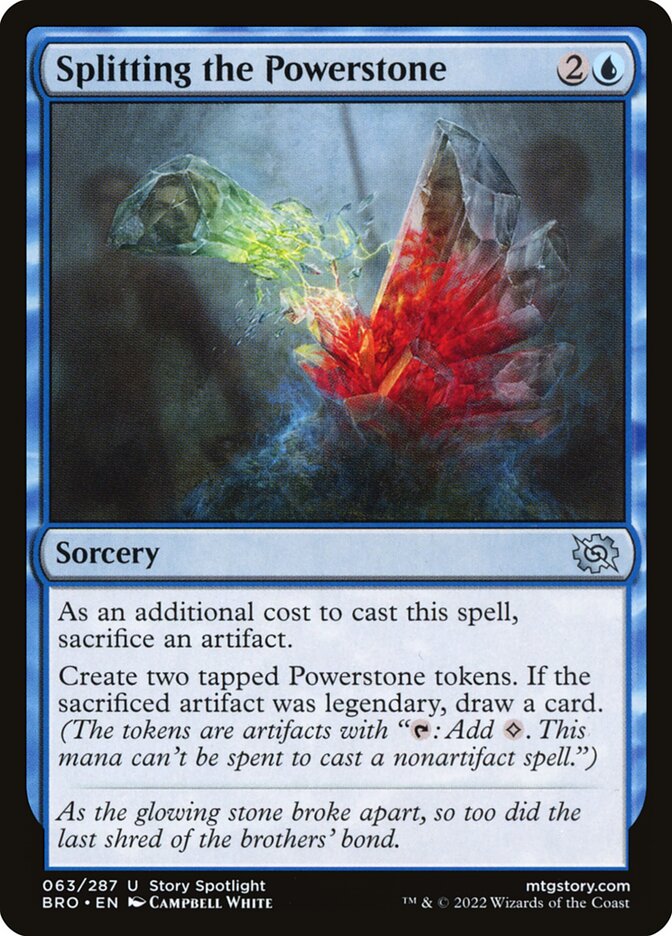 Splitting the Powerstone card front