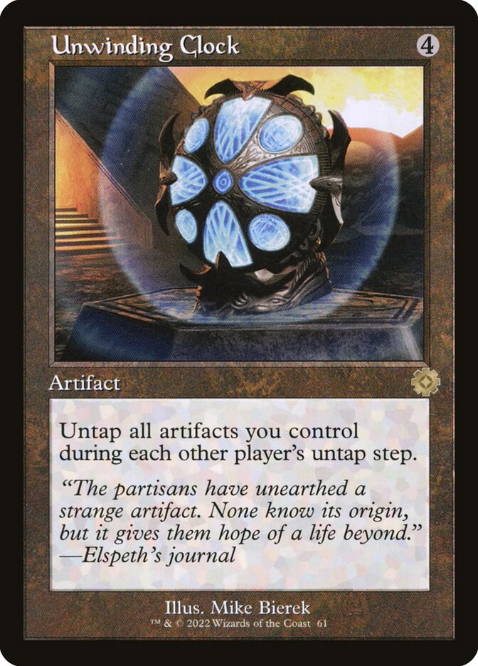 Unwinding Clock card front