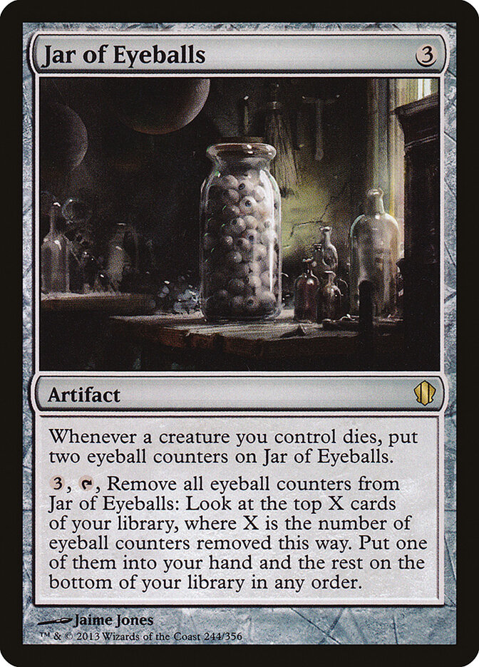 Jar of Eyeballs card front