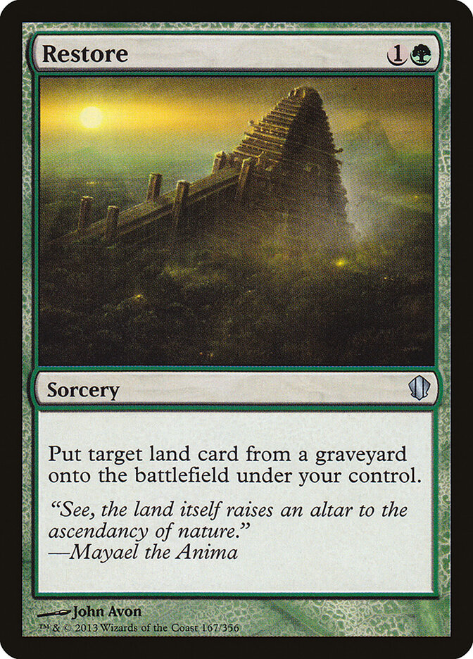 Restore card front