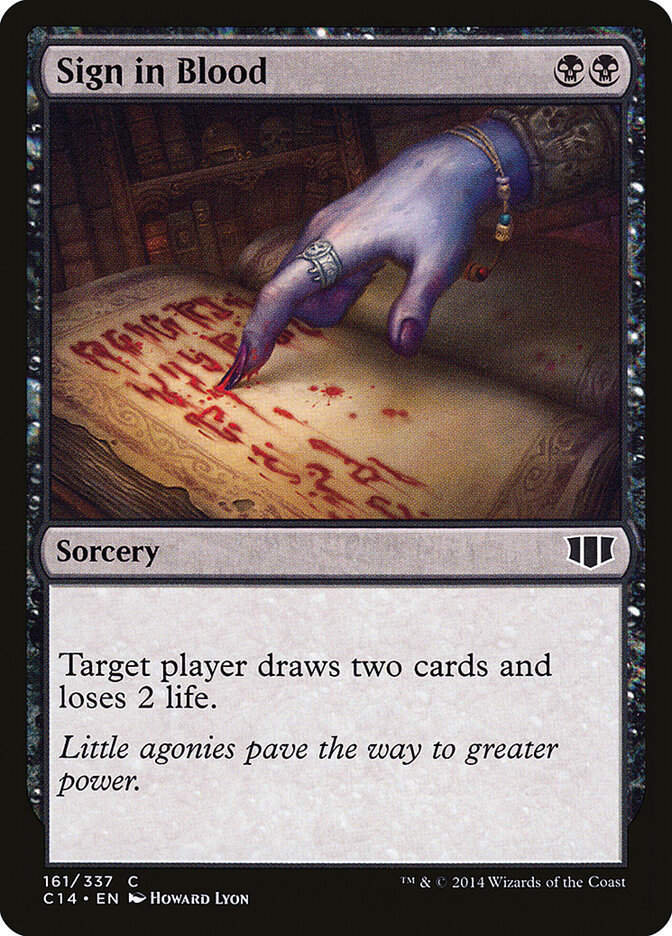 Sign in Blood card front
