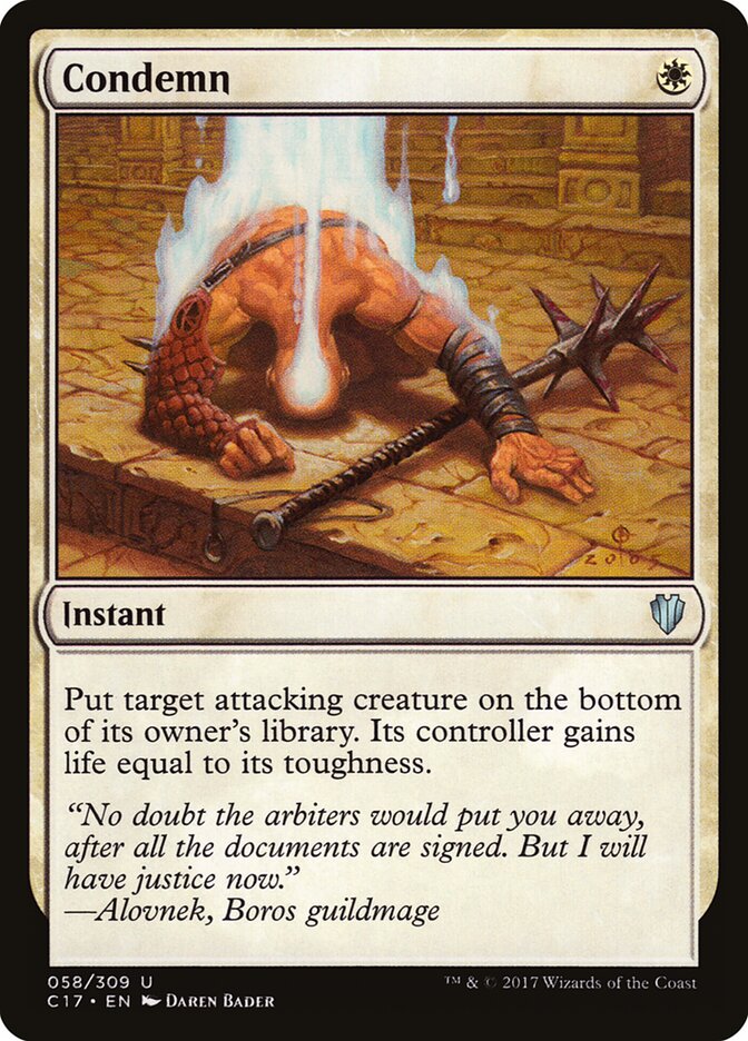 Condemn card front