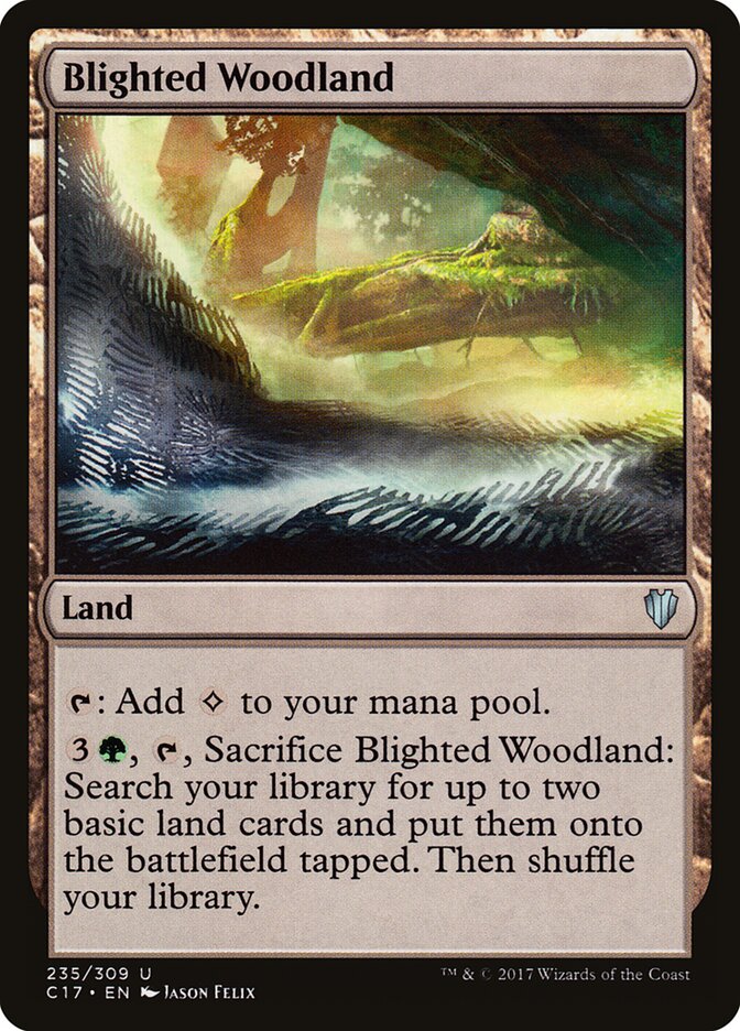 Blighted Woodland card front