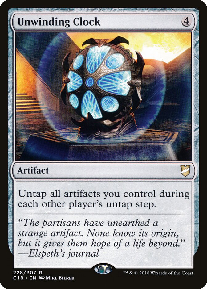 Unwinding Clock card front