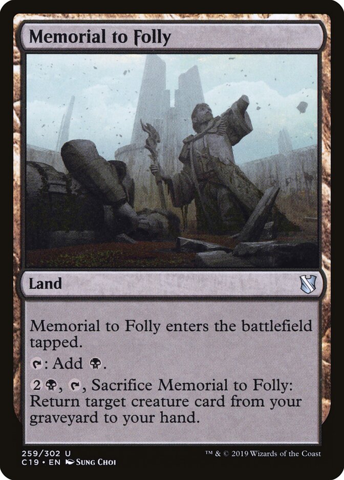 Memorial to Folly card front