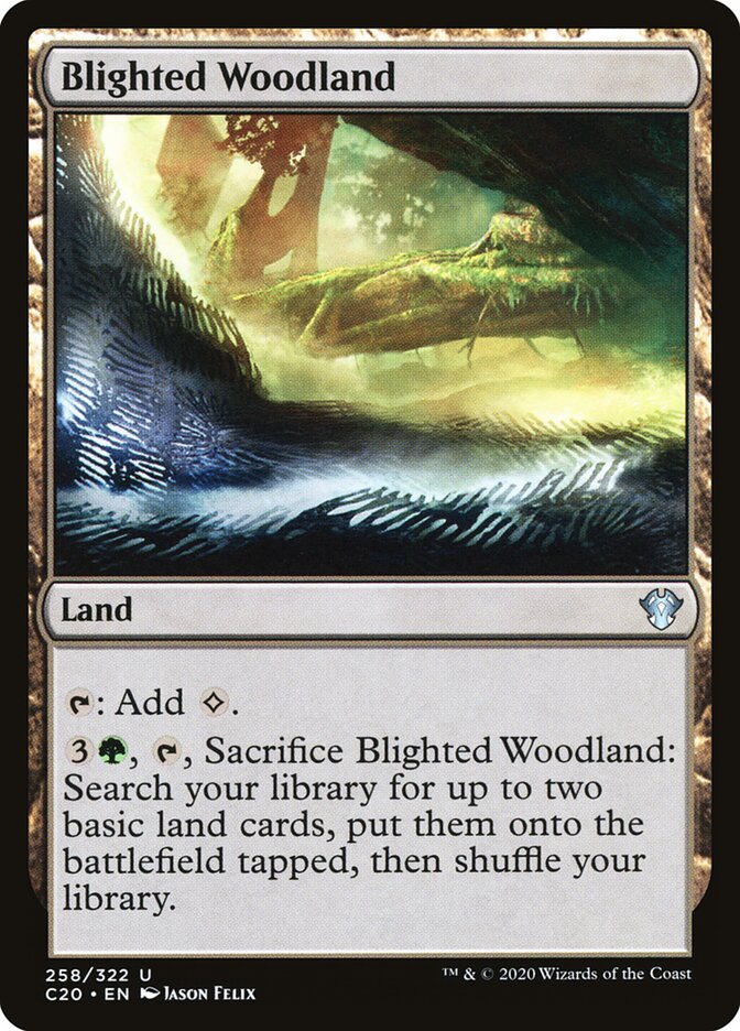 Blighted Woodland card front
