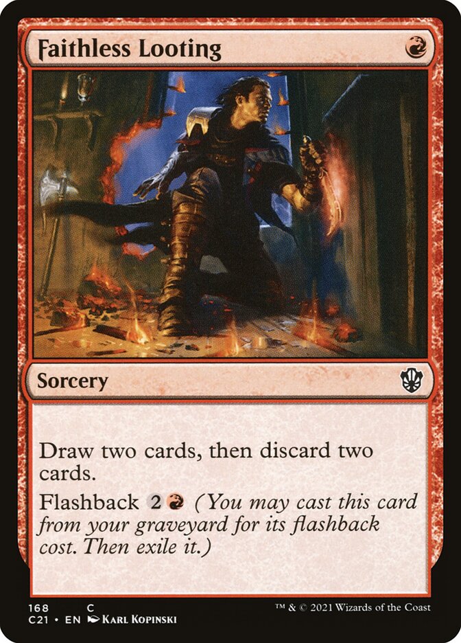 Faithless Looting card front