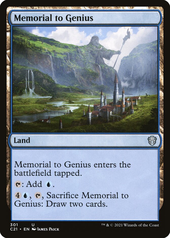 Memorial to Genius card front