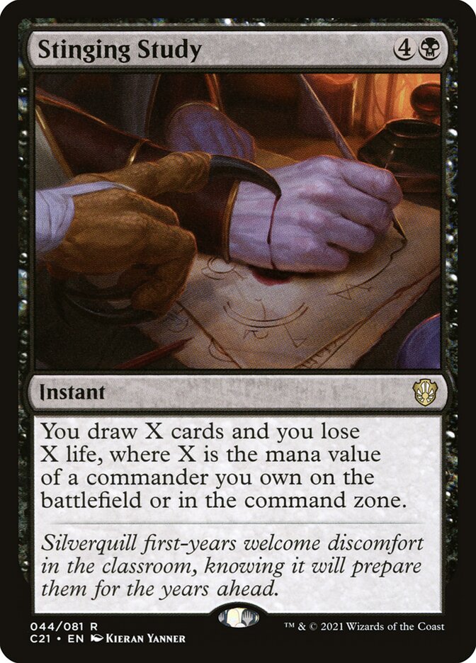 Stinging Study card front