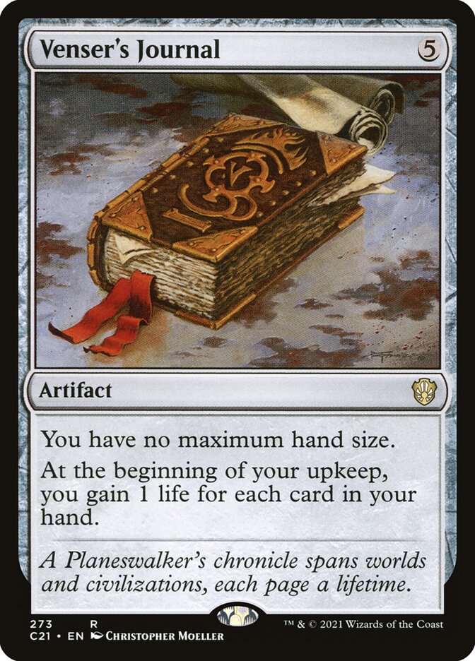 Venser's Journal card front