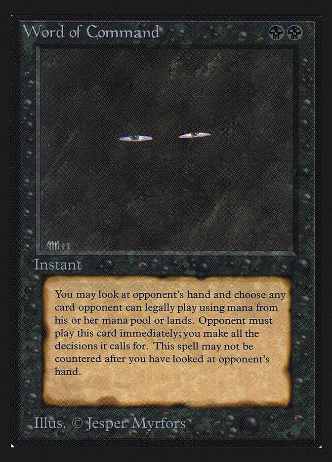 Word of Command card front