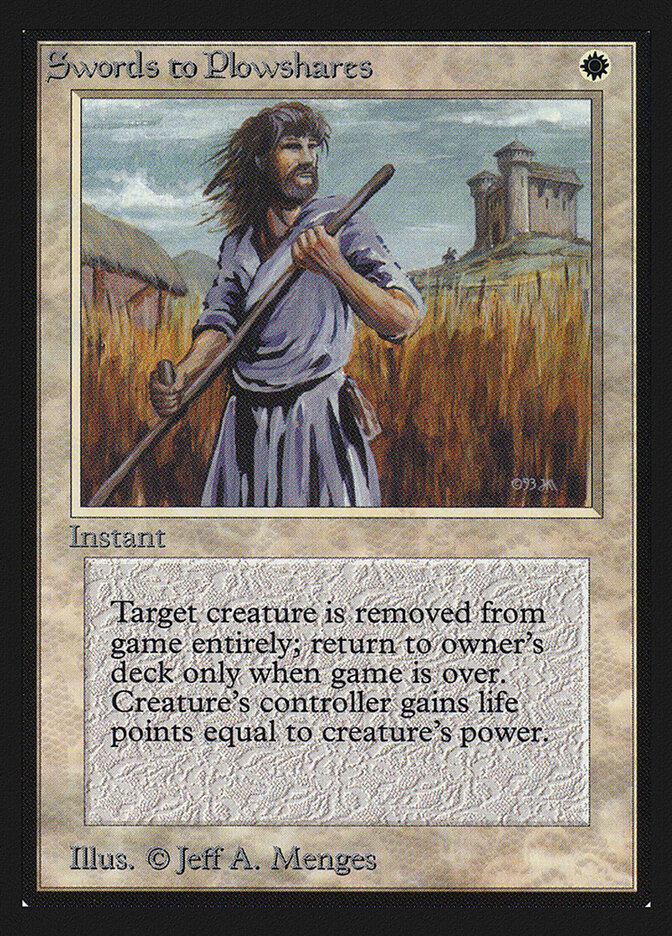 Swords to Plowshares card front