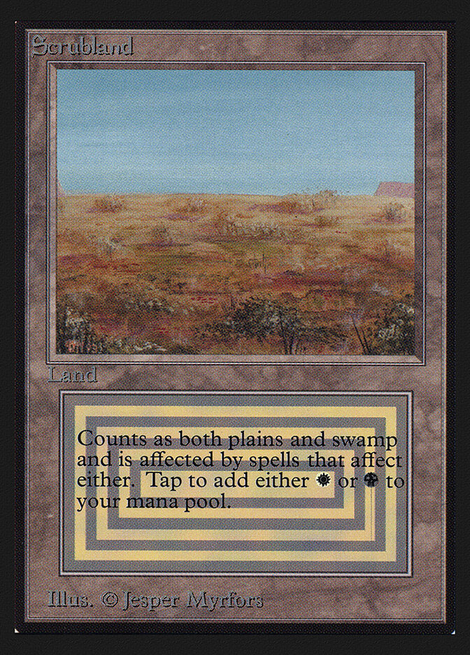 Scrubland card front