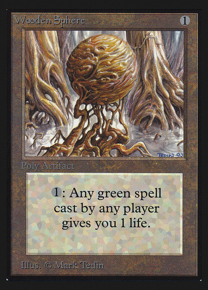 Wooden Sphere card front