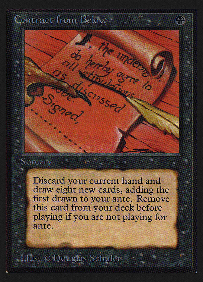 Contract from Below card front