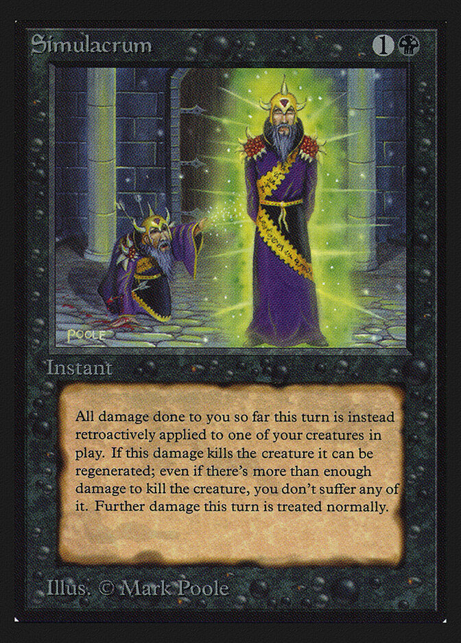 Simulacrum card front
