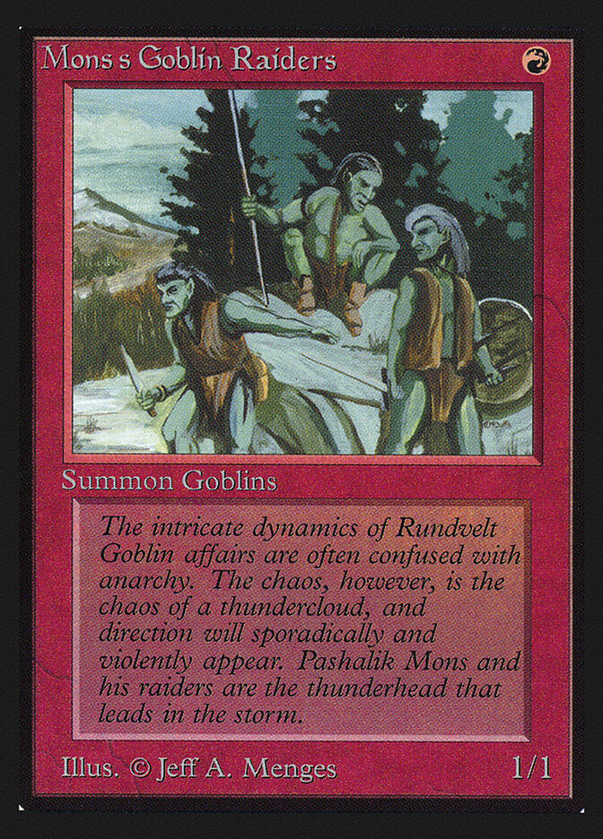 Mons's Goblin Raiders card front