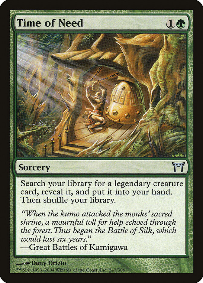 Time of Need card front
