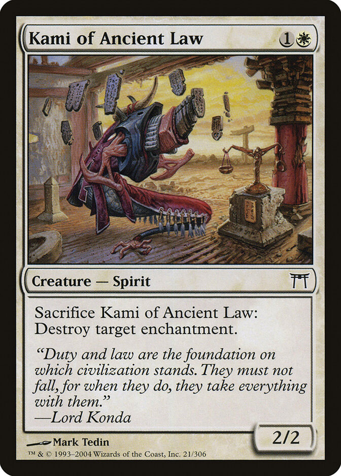 Kami of Ancient Law card front