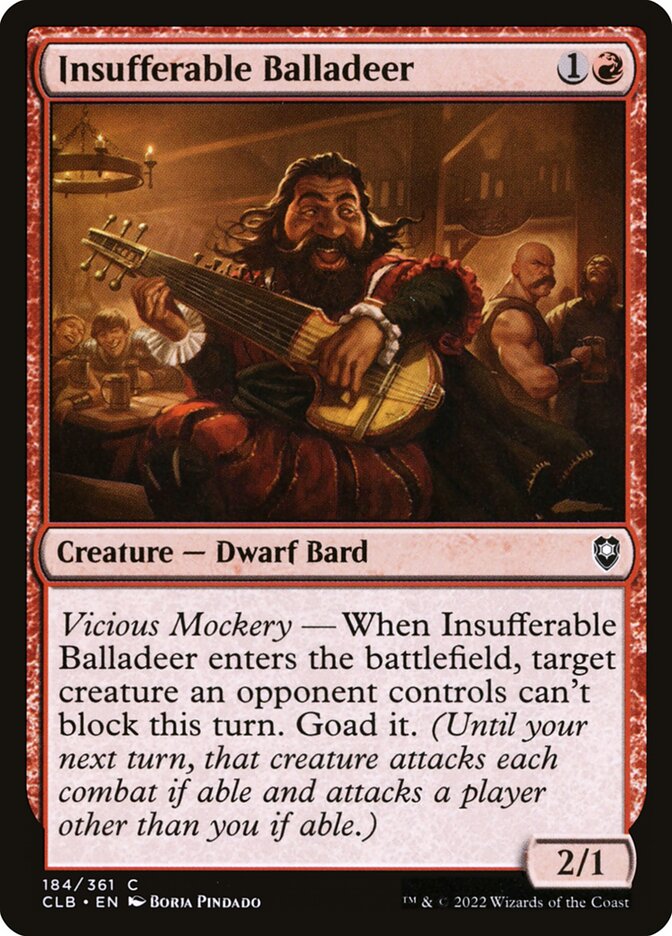 Insufferable Balladeer card front