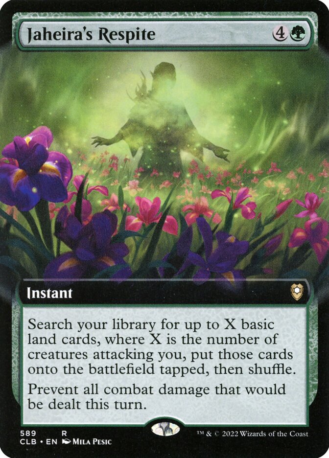 Jaheira's Respite card front