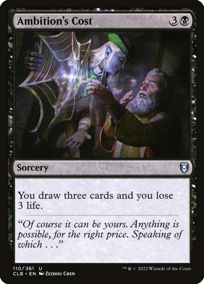 Ambition's Cost card front