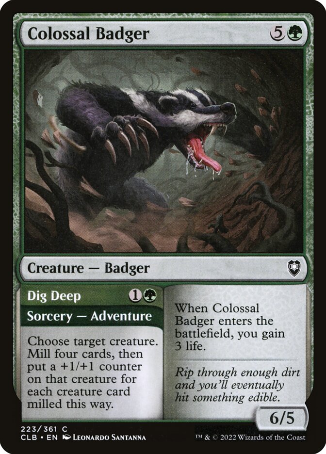 Colossal Badger card front