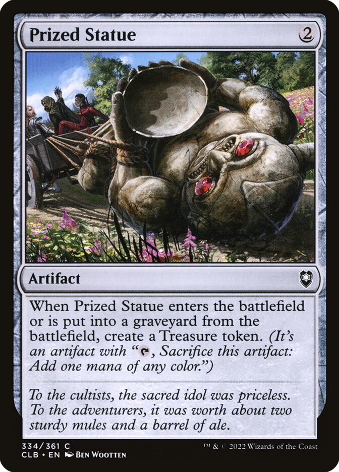 Prized Statue card front