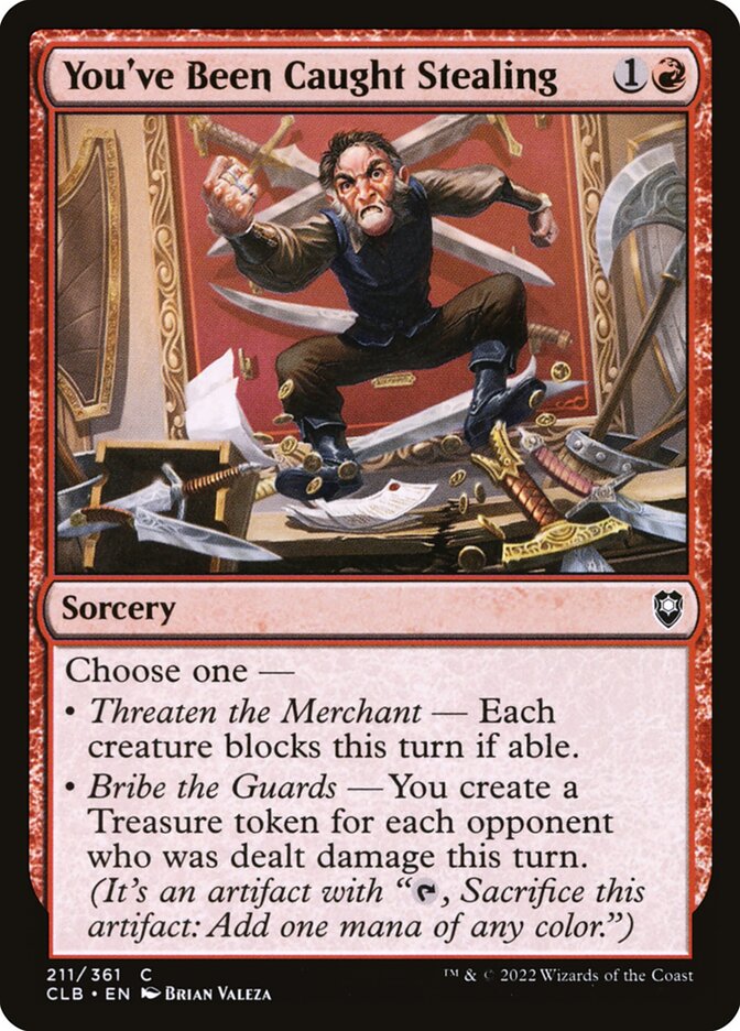 You've Been Caught Stealing card front