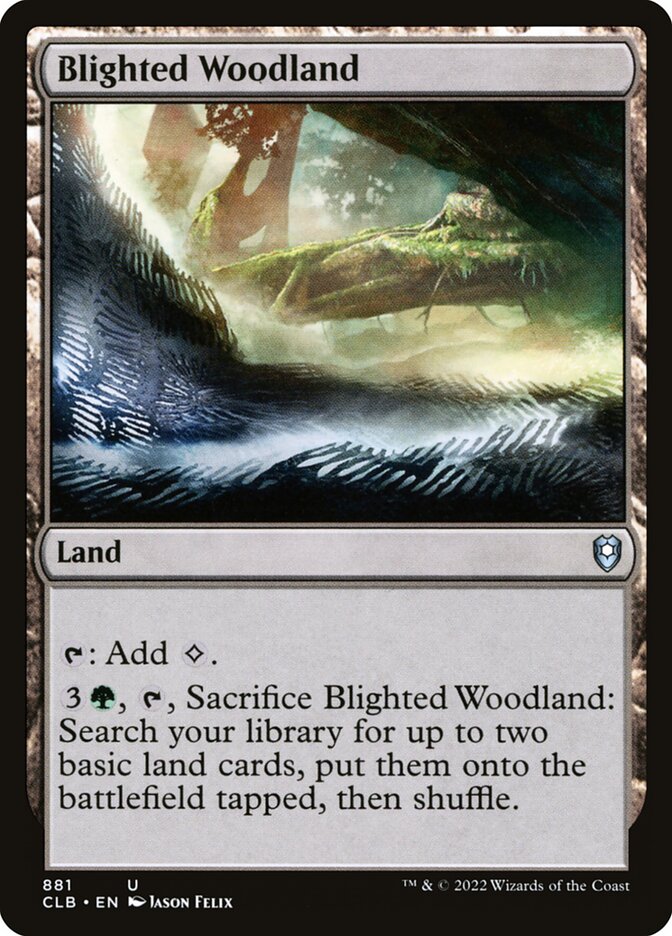 Blighted Woodland card front