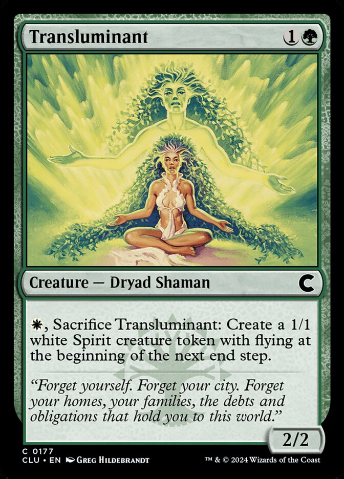 Transluminant card front