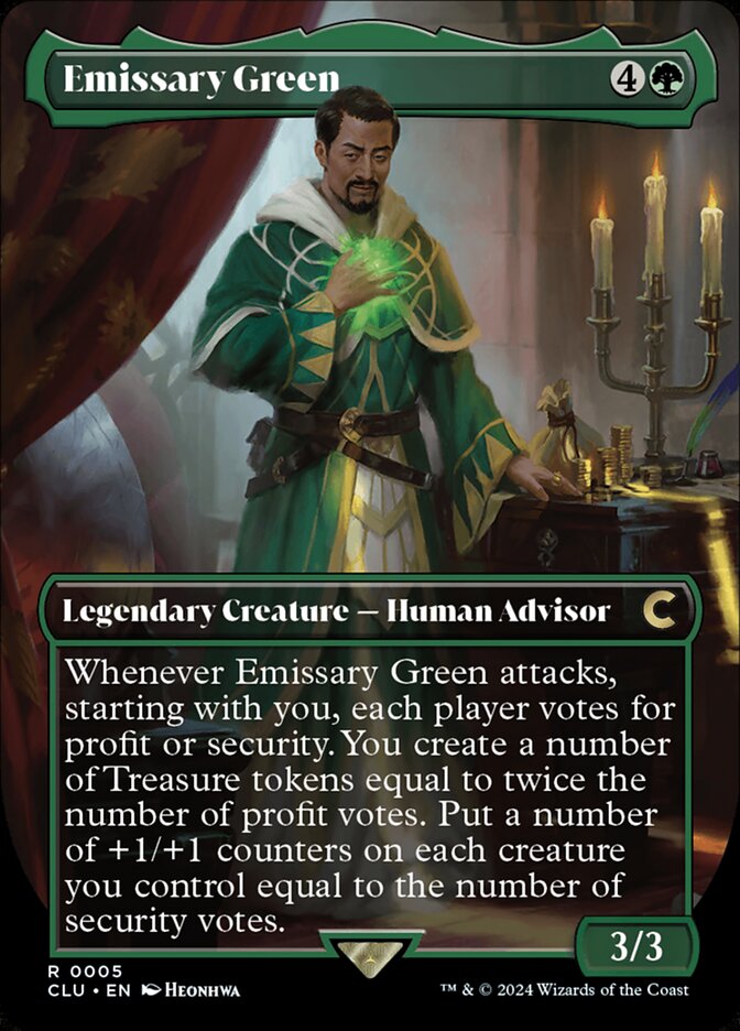 Emissary Green card front
