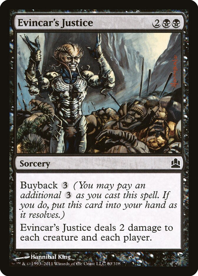 Evincar's Justice card front