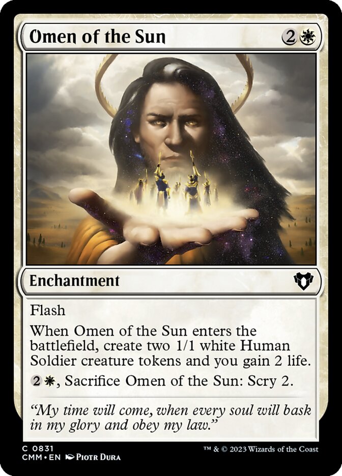 Omen of the Sun card front