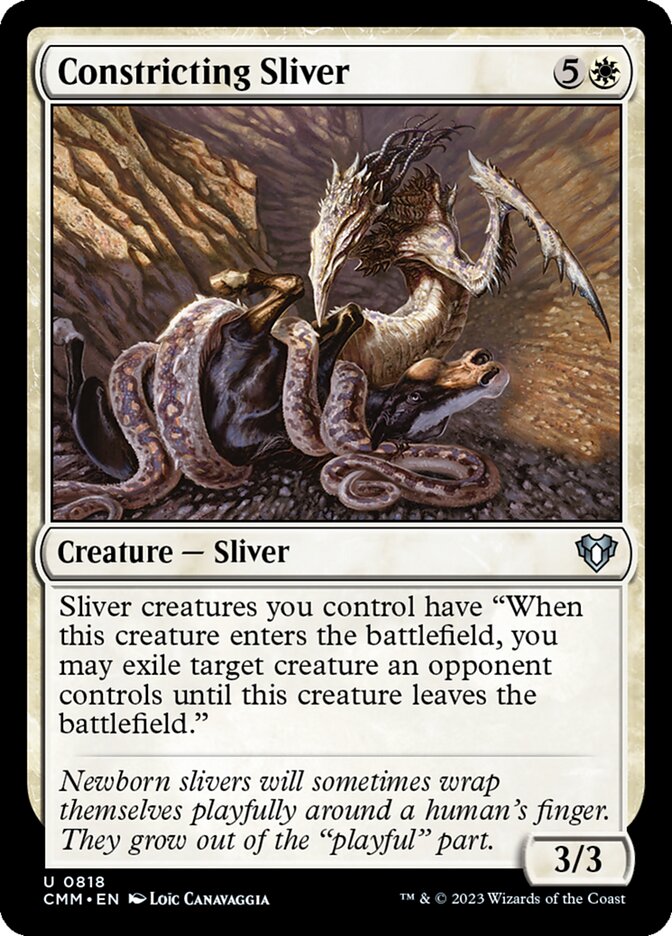 Constricting Sliver card front