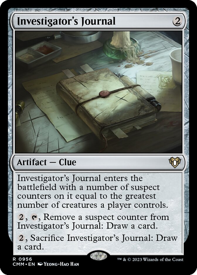 Investigator's Journal card front