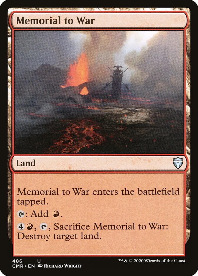 Memorial to War card front