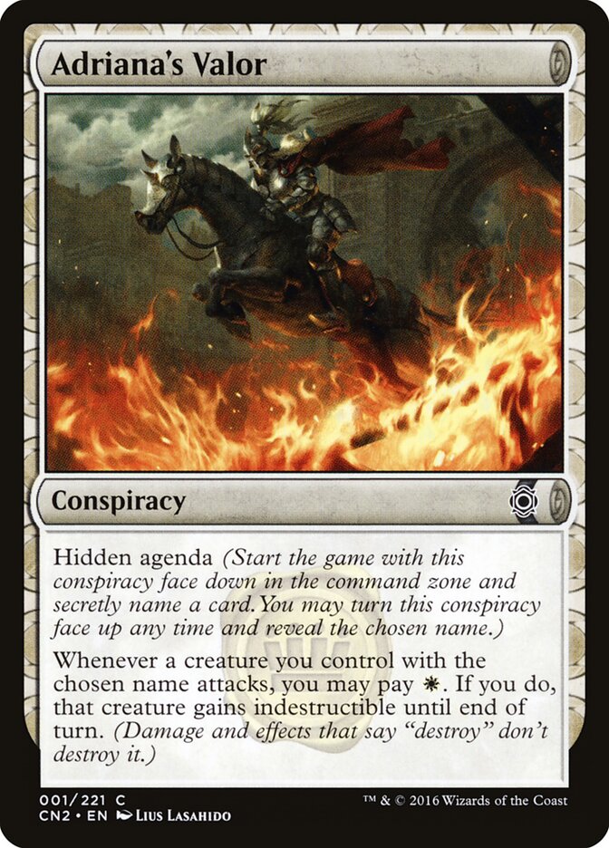 Adriana's Valor card front