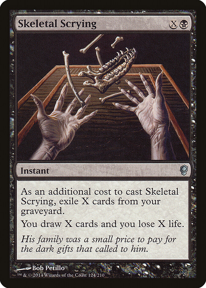 Skeletal Scrying card front