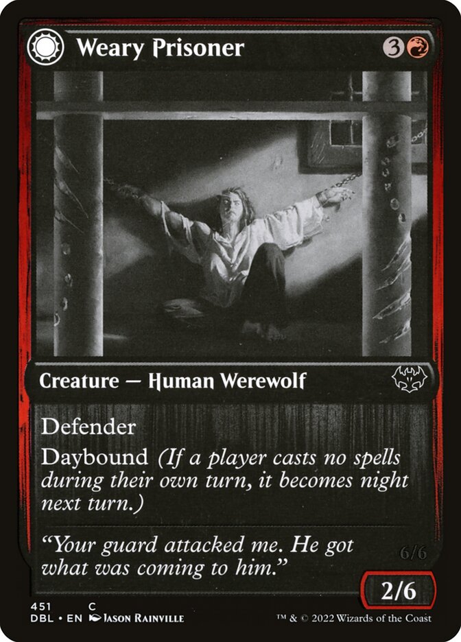 Weary Prisoner card front