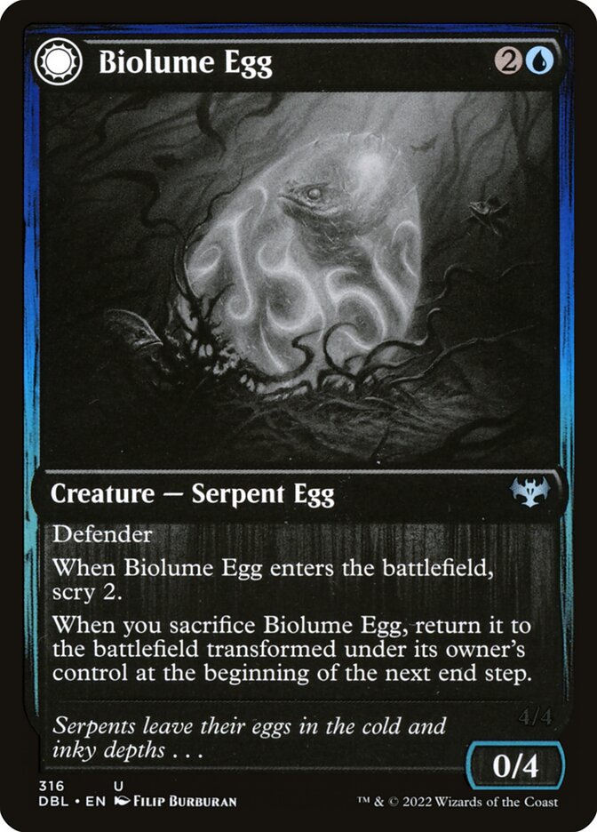 Biolume Egg card front