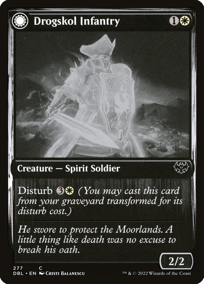 Drogskol Infantry card front
