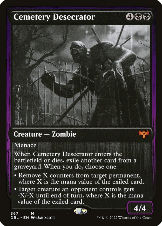 Cemetery Desecrator card front