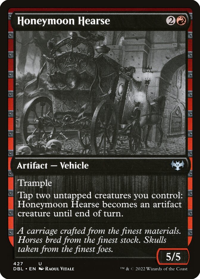 Honeymoon Hearse card front