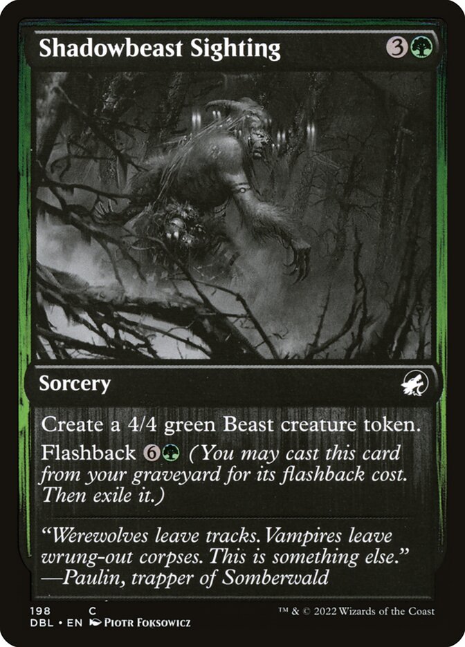 Shadowbeast Sighting card front