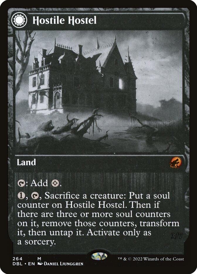 Hostile Hostel card front