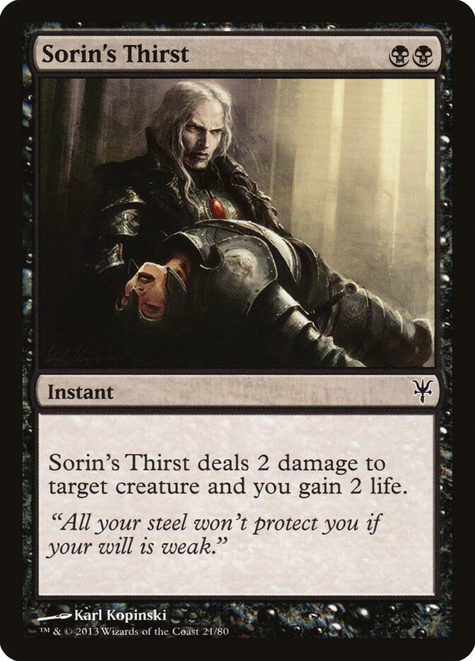 Sorin's Thirst card front