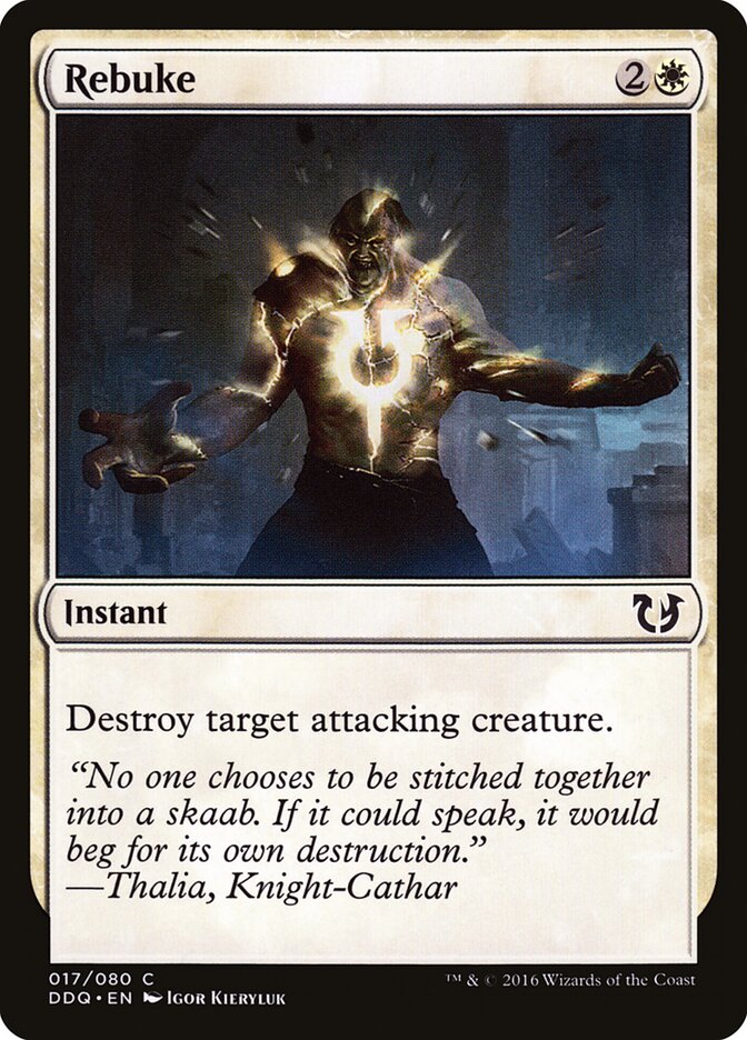 Rebuke card front