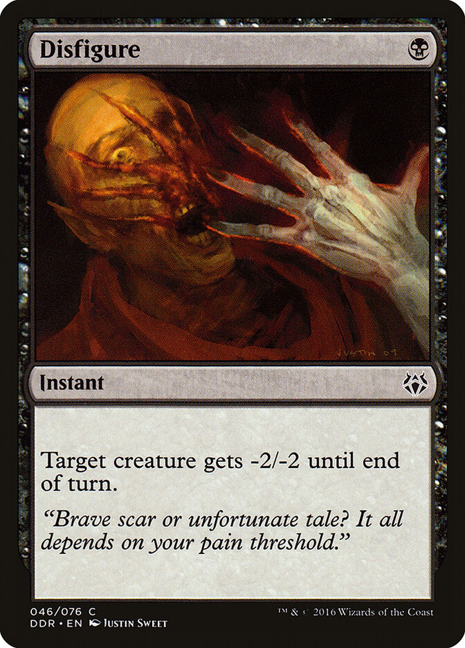Disfigure card front